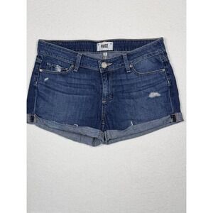 PAIGE Jimmy Jimmy Short Women 26 Blue Tyson Destructed Cuffed Denim Shorts WJ681